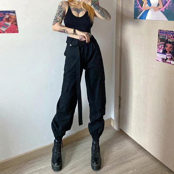 High Waist Cargo Pants With Pockets