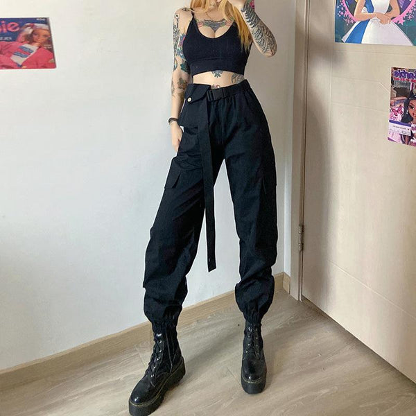 High Waist Cargo Pants With Pockets