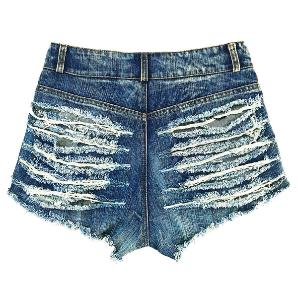 High Waist Holed Mini Shorts