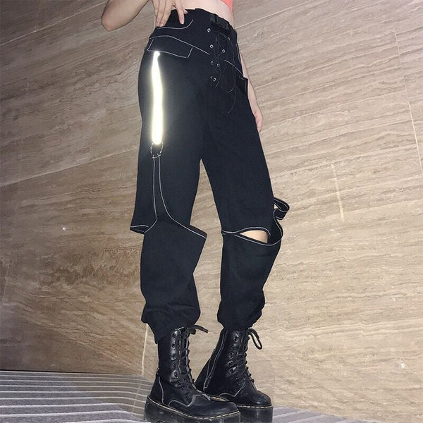 High Waist Hollow Out Pants