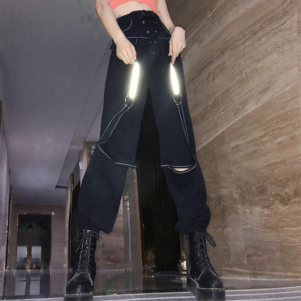 High Waist Hollow Out Pants