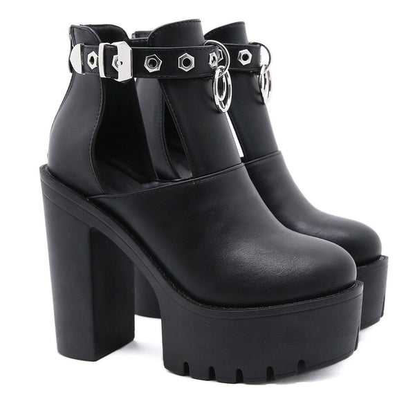 Hollow Out Platform Boots