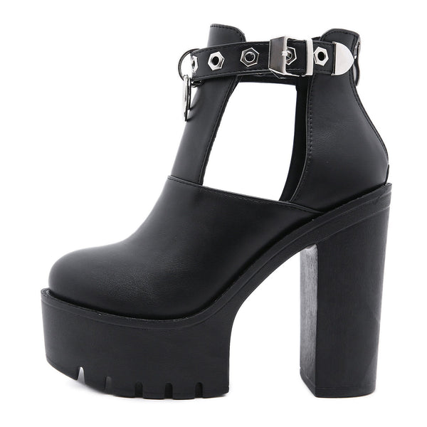 Hollow Out Platform Boots