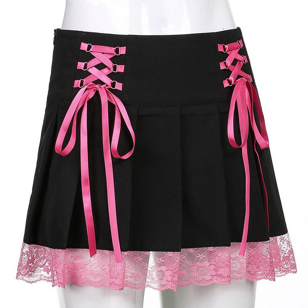 Lace Up Mini Skirt