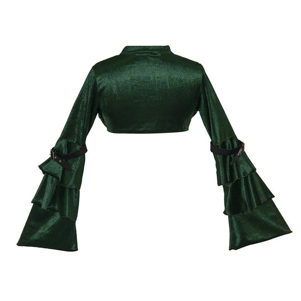 Long Puff Sleeve Capelet Top