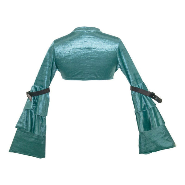 Long Puff Sleeve Capelet Top