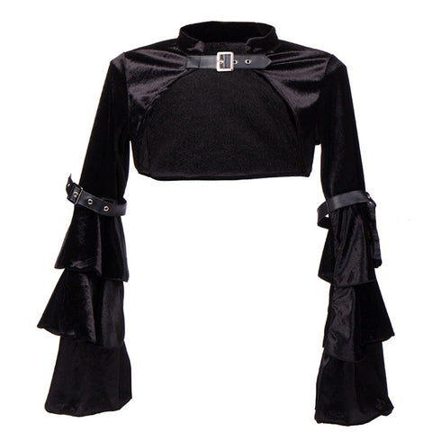 Long Puff Sleeve Capelet Top