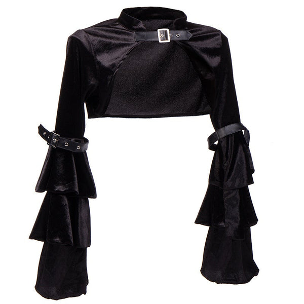 Long Puff Sleeve Capelet Top