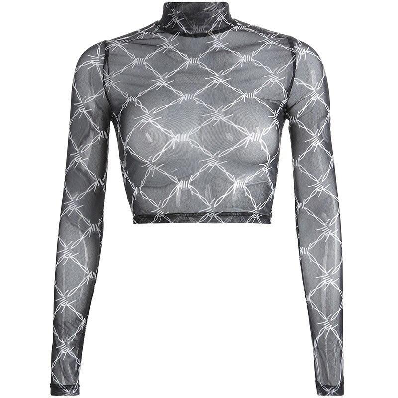 Mesh Long Sleeve Top