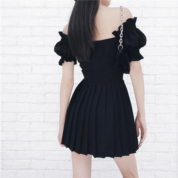 Off Shoulder High Waist Slim Dress