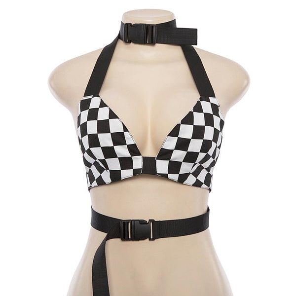 Checkboard Top Bra