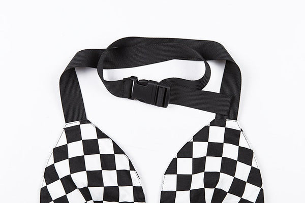 Checkboard Top Bra