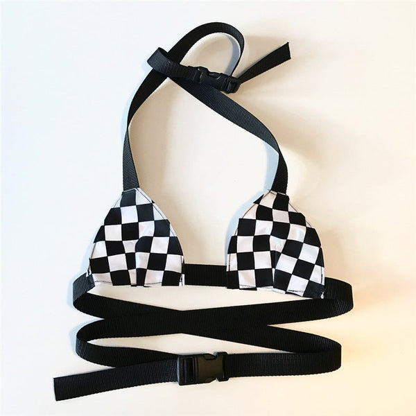 Checkboard Top Bra