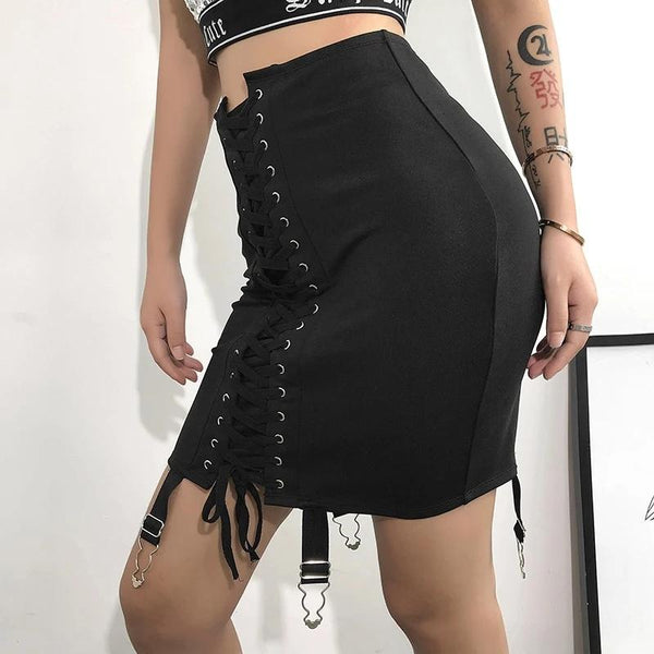 Stitched Up Mini Skirt