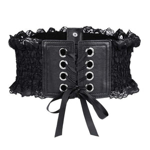 Black Lace Up Elasticated Belt