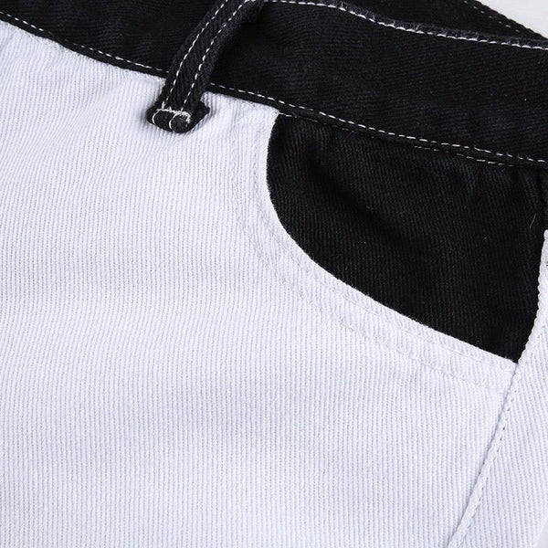 Black And White Two-Tone Pants