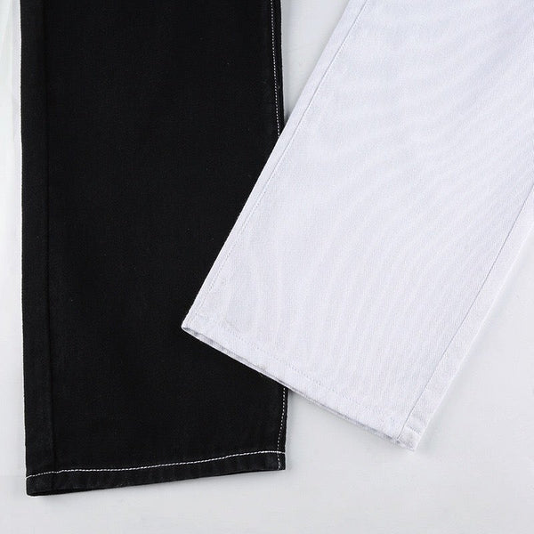 Black And White Two-Tone Pants