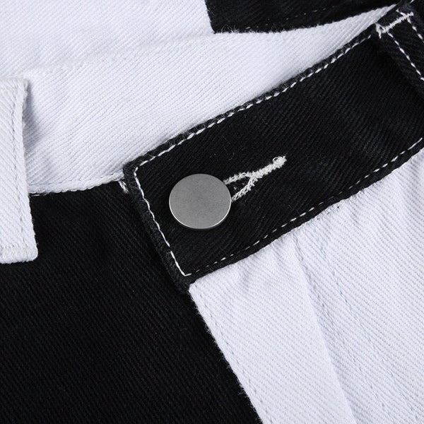 Black And White Two-Tone Pants