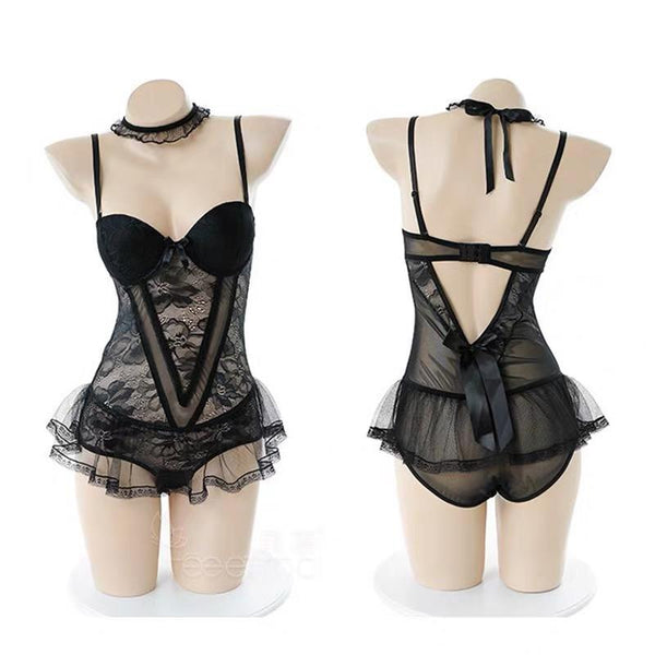 Valentine's Day Gift Black Lace Bustier