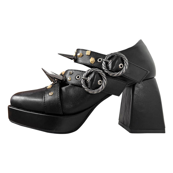 Brutal Rivets Punk Heels