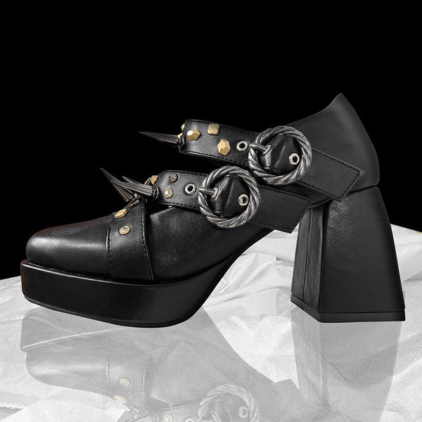 Brutal Rivets Punk Heels