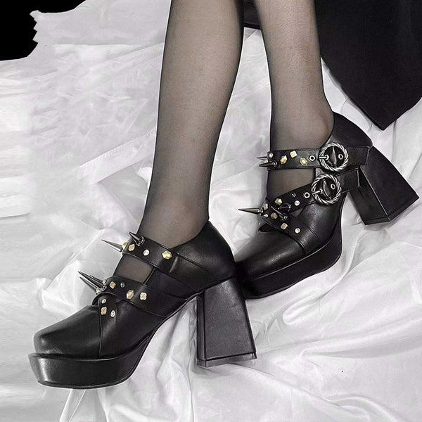 Brutal Rivets Punk Heels