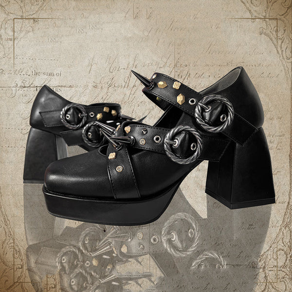 Brutal Rivets Punk Heels