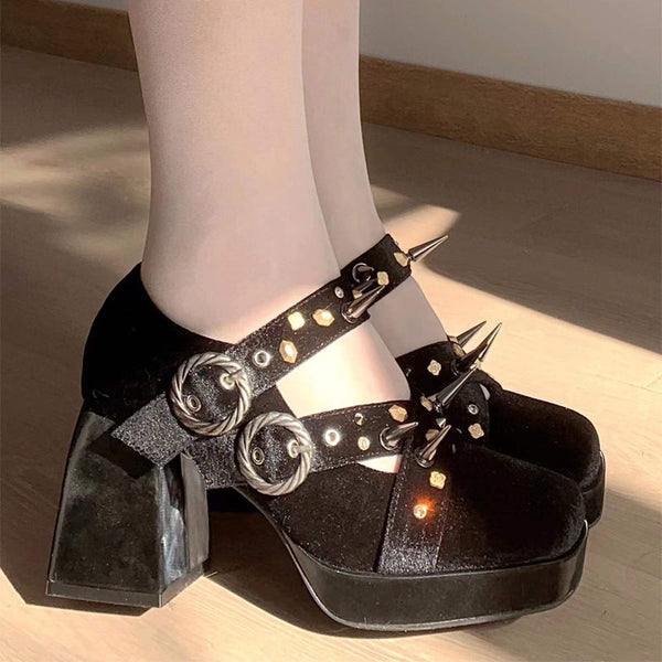 Brutal Rivets Punk Heels