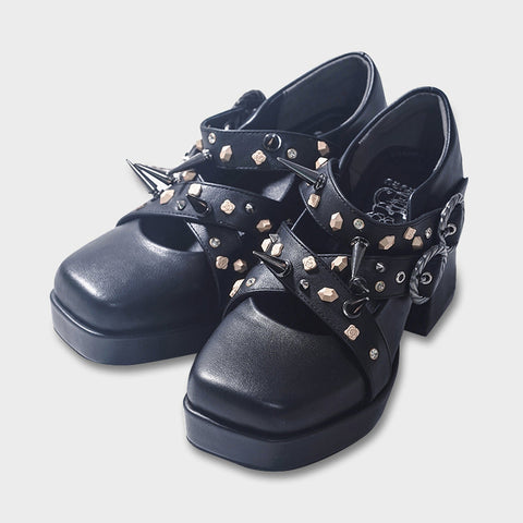 Brutal Rivets Punk Heels