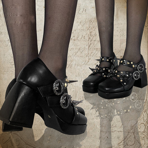 Brutal Rivets Punk Heels