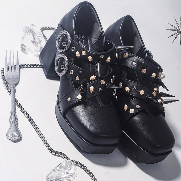 Brutal Rivets Punk Heels