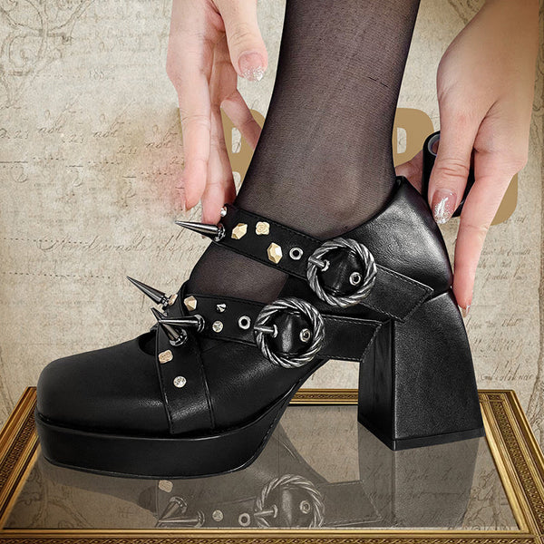 Brutal Rivets Punk Heels