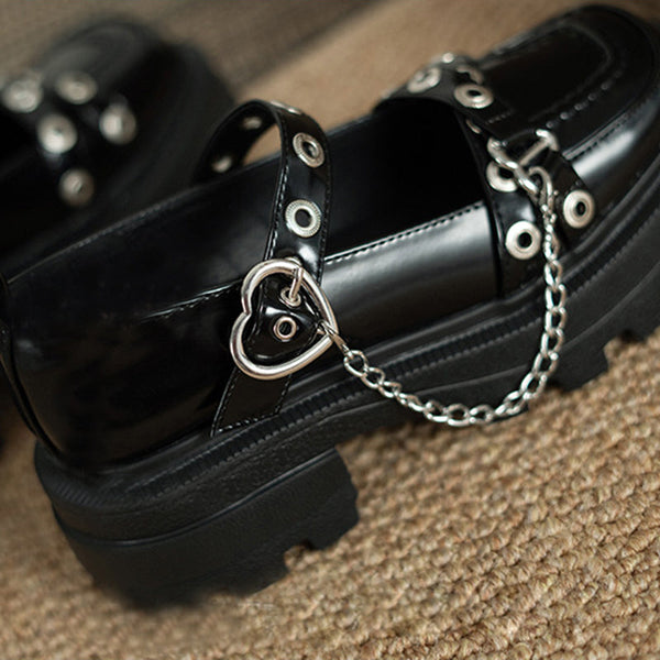 Chain British Style Thick Bottom Shoes