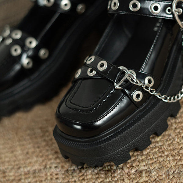 Chain British Style Thick Bottom Shoes