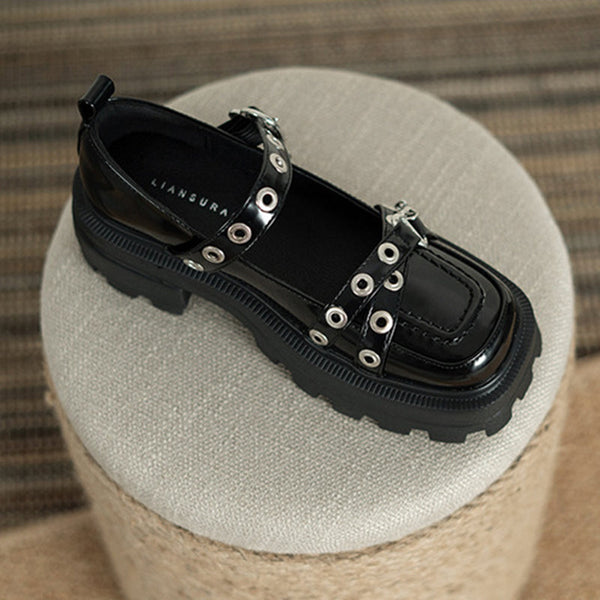 Chain British Style Thick Bottom Shoes