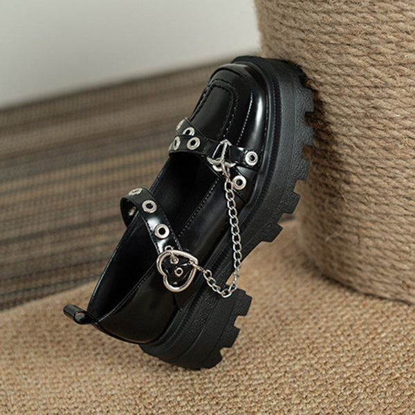 Chain British Style Thick Bottom Shoes