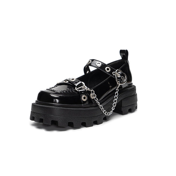 Chain British Style Thick Bottom Shoes