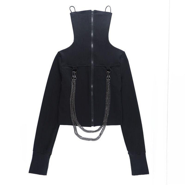 Dark In Love Zip Up Slim Top