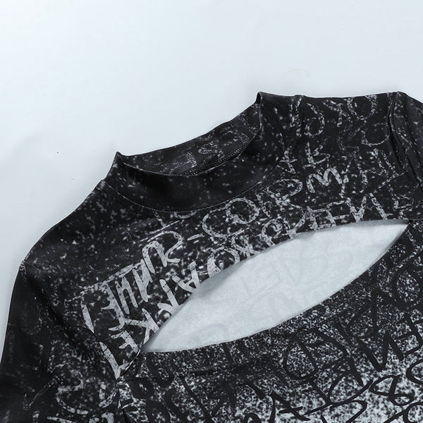 Dark Cutout Print T-shirt