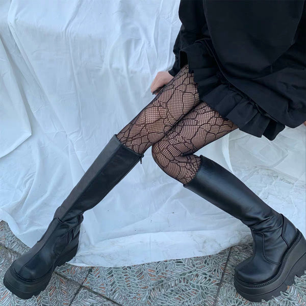 Dark Lolita Spider Web Tights Sock