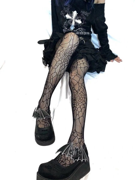 Dark Lolita Spider Web Tights Sock