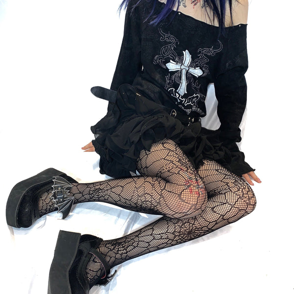 Dark Lolita Spider Web Tights Sock