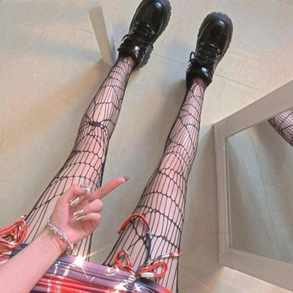 Dark Matter Gothic Black Fishnet Tights Harajuku