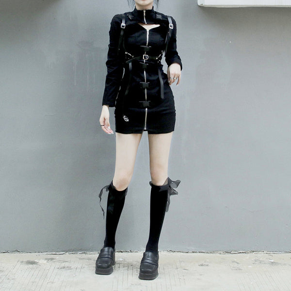 Hit The Ground Motorcycle Sweatshirt Dress