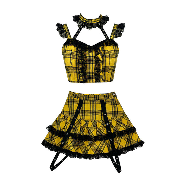 Game Overlord Plaid Skirt Set