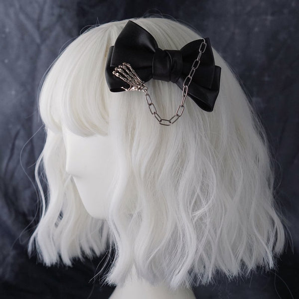 Valentine's Day Gift Ghost's Paw Cross Bowknot Hairpin