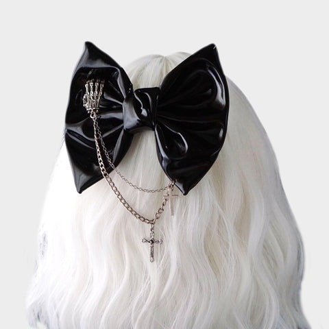 Valentine's Day Gift Ghost's Paw Cross Bowknot Hairpin