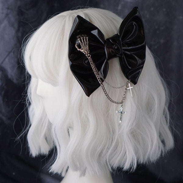 Valentine's Day Gift Ghost's Paw Cross Bowknot Hairpin