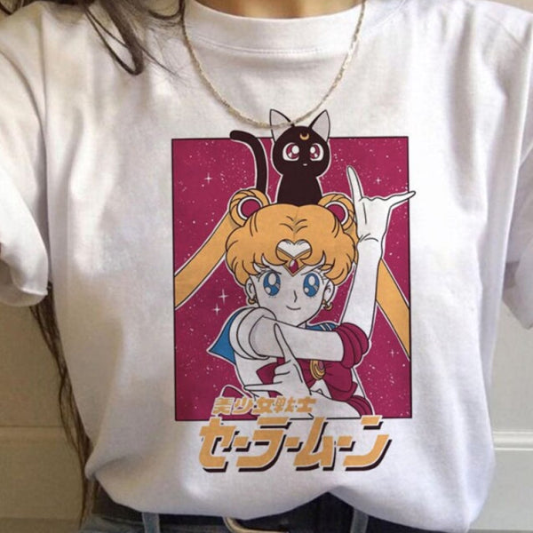 Girl Moon Anime Kawaii Sailor Harajuku Tshirt