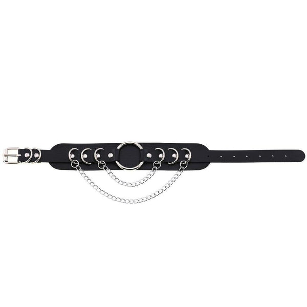 Gothic Punk Double Chain O Ring Choker